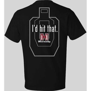 Hornady Men's Black Target Graphic T-Shirt 2X I'd Hit That Funny Tee‎